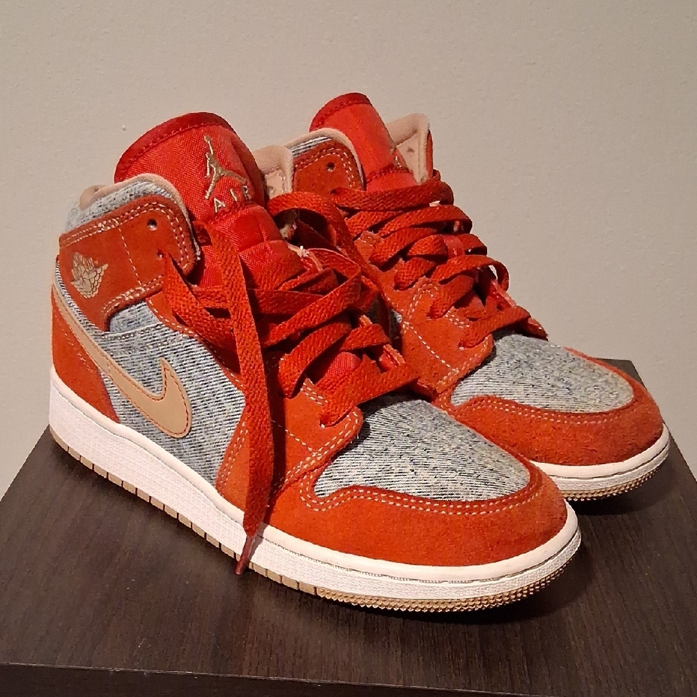 Nike Red, Tan & Denim Sneakers